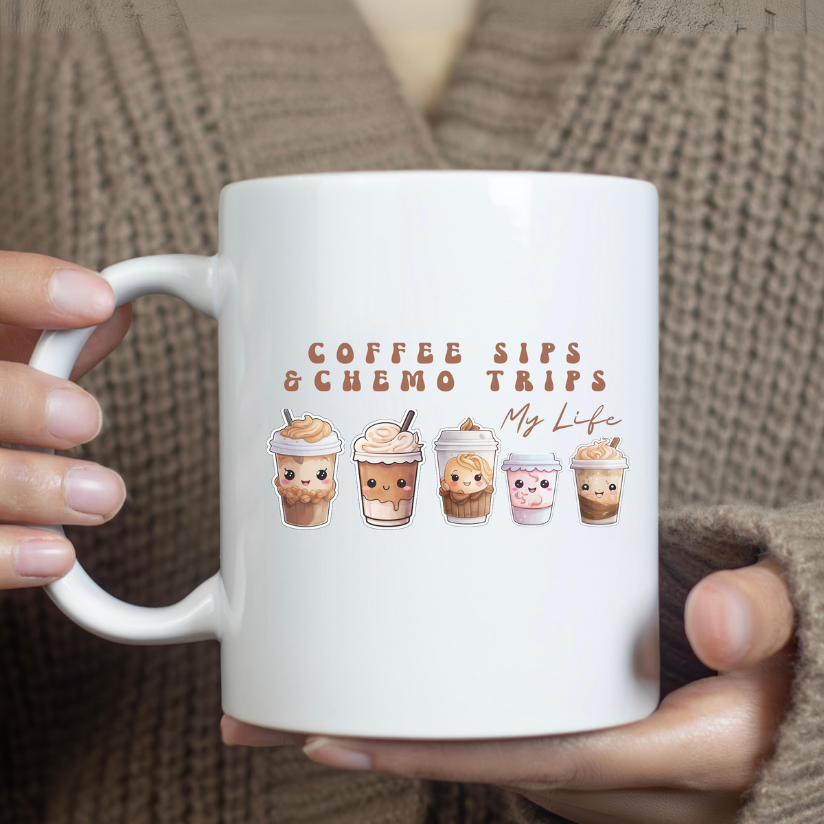 Coffee Sips &amp; Chemo Trips: My Life Ceramic Mug 11 oz