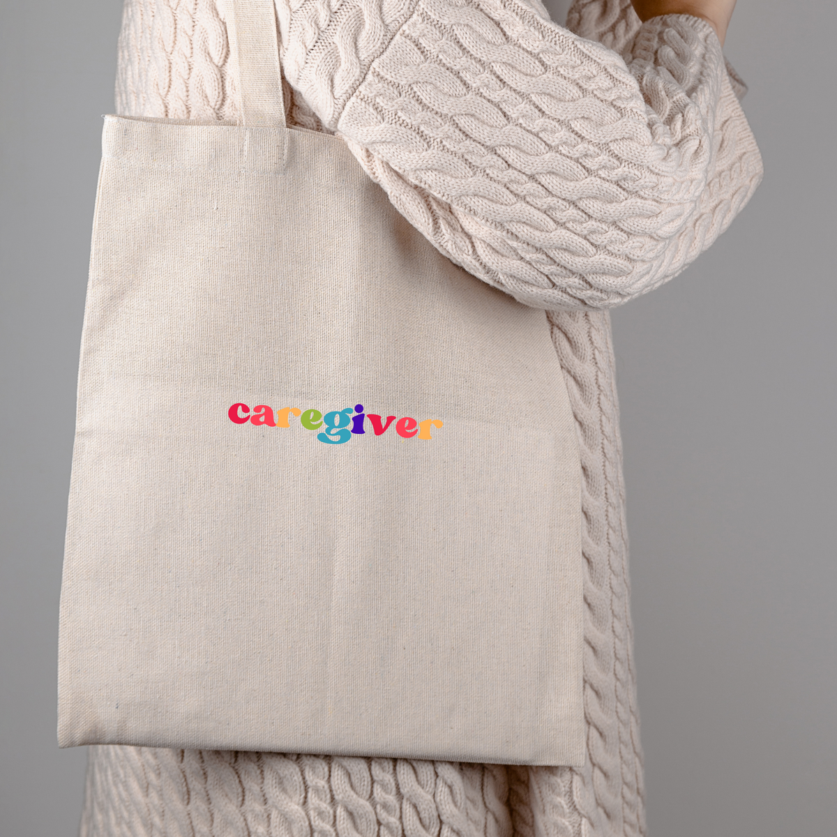 Caregiver Rainbow Tote Bag