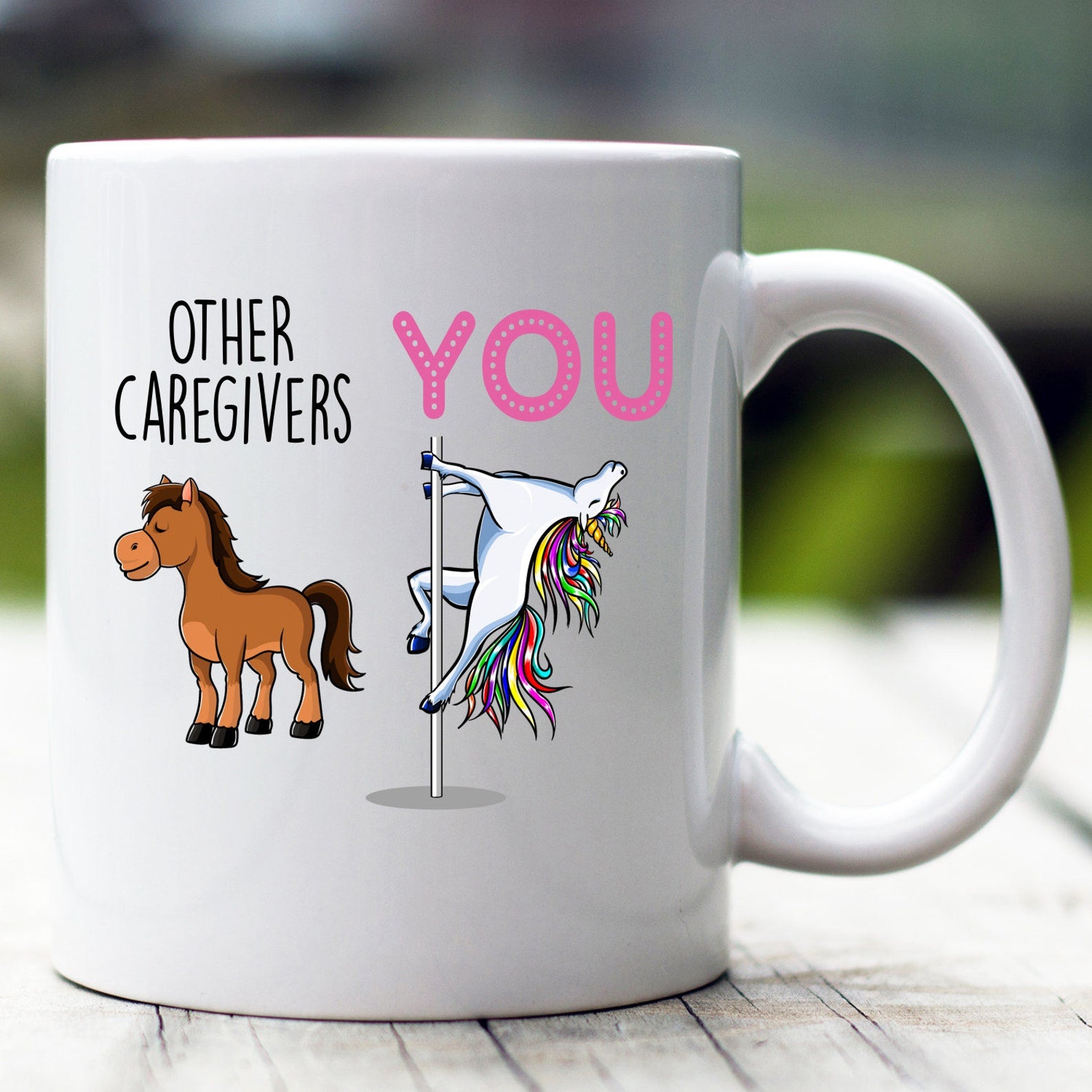 Caregiver Funny Unicorn Mug