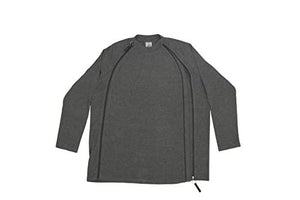 Versa Adaptive Wear Men's Easy Access Shirt, Size Medium, Comfortable, Surgical Recovery, Hospital Shirt, Dual Zipper Grey