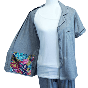 Mastectomy Gift Recovery Pajama Set with Surgical Drain Pockets Gift
