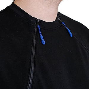 MandM Medical Apparel - Port & Central Access Sweater for Hemodialysis & Chemotherapy - Long-Sleeved Tee with Dual Zippers - Dialysis Shirt Pocket Men and Women (Black, Small)