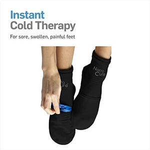 NatraCure Cold Therapy Socks - Reusable Gel Ice Frozen Slippers for Feet, Heels, Swelling, Edema, Arch, Chemotherapy, Arthritis, Neuropathy, Plantar Fasciitis, Post Partum Foot - Size: Large