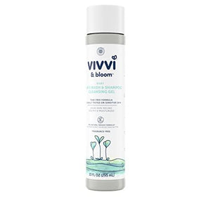 VIVVI & BLOOM Gentle 2-in-1 Baby Wash & Shampoo Cleansing Gel, Leaves Sensitive Skin Feeling Healthy & Moisturized, Fragrance-Free, Formulated Without sulfates, paraben, & Dyes, 10 fl. Oz
