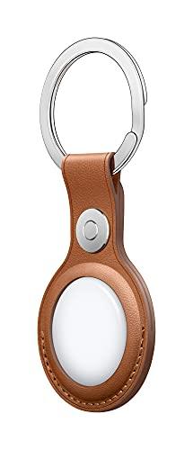 Apple AirTag Leather Key Ring - Saddle Brown