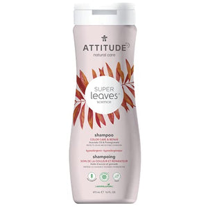 ATTITUDE Natural Shampoo for Color-Treated Hair, Avocado Oil & Pomegranate, 16 fl oz (Pack of 1) (11094)
