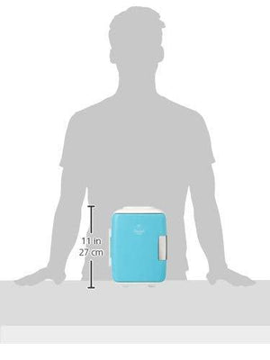 Cooluli Skin Care Mini Fridge for Bedroom - Car, Office Desk & Dorm Room - Portable 4L/6 Can Electric Plug In Cooler & Warmer for Food, Drinks, Beauty & Makeup - 12v AC/DC & Exclusive USB Option, Blue