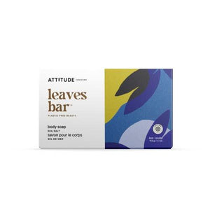 ATTITUDE Bath and Shower Body Soap Bar, EWG Verified, Plastic-free, Plant and Mineral-Based Ingredients, Vegan and Cruelty-free Personal Care Products, Sea Salt, 4 Ounces