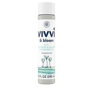 VIVVI & BLOOM Gentle 2-in-1 Baby Wash & Shampoo Cleansing Gel, Leaves Sensitive Skin Feeling Healthy & Moisturized, Fragrance-Free, Formulated Without sulfates, paraben, & Dyes, 10 fl. Oz
