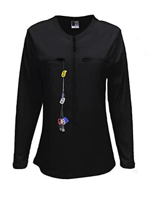 Easy Port Access Chemo Shirt - Best Gift for Cancer Patients (Large, Black)