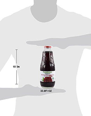 100% Pomegranate Juice - USDA Organic Certified - Glass Bottle (2 Pack)