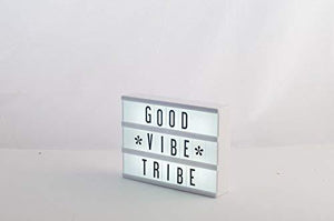 My Cinema Lightbox - The Mini Cinema Lightbox, LED Changeable Quote Sign To Create Personalized Messages, with 100 Letters, Numbers, & Symbols, USB or Battery Powered, A5 White