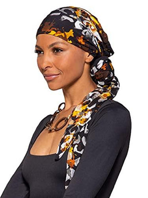 Bundle - 2 Items: The Softie Wrap Print by Jon Renau Headcovers (Item #1), Christy's Wigs Q & A Booklet (item #2) - Color: Dark Sky