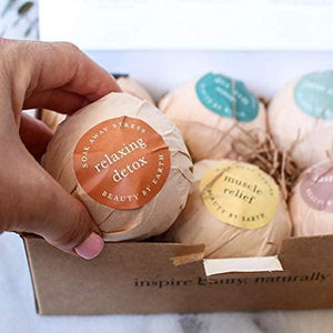 Bath Bombs Gift Set - 6 Relaxing Scents, USA Made Bath Bombs for Women & Men, Natural Bath Bombs for Kids Bath Bombs, Bath Bombs for Girls, Bathbomb Bath Sets for Women Gift Idea, Spa Gifts for Women