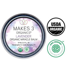 Makes 3 Organics Organic Miracle Body Balm, Lavender, 2 Fluid Ounce