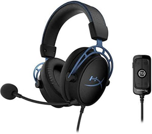 HyperX Cloud Alpha S - PC Gaming Headset, 7.1 Surround Sound, Adjustable Bass, Dual Chamber Drivers, Chat Mixer, Breathable Leatherette, Memory Foam, and Noise Cancelling Microphone - Blue