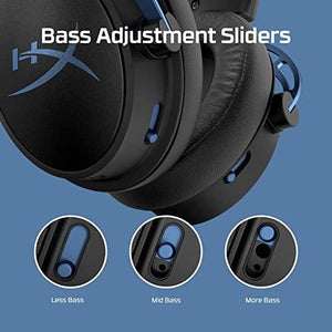 HyperX Cloud Alpha S - PC Gaming Headset, 7.1 Surround Sound, Adjustable Bass, Dual Chamber Drivers, Chat Mixer, Breathable Leatherette, Memory Foam, and Noise Cancelling Microphone - Blue