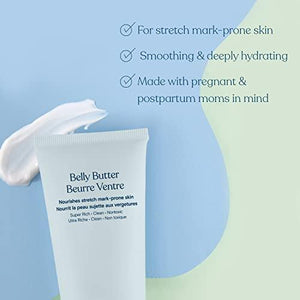 Pipette Belly Butter - Stretch Mark Cream for Pregnancy, Clean Hydrating Ingredients to Help Retain Skin’s Moisture, Shea Butter & Squalane, 3.8 fl oz