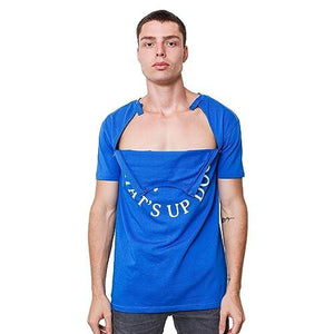 MandMcares Dialysis Chest Port Catheter Access Chemotherapy Shirts New Added Snap Button on Top Zippers for Decency (X-Large, Blue)