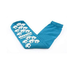 McKesson Paw Prints Unisex Non-skid Slipper Socks One Size Teal 1 Pair