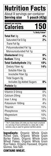 Better Oats Organic Instant Hot Cereal with Flax, Bare, 11.8 Ounce (Pack of 6)