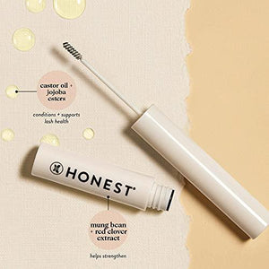 Honest Beauty Honestly Healthy Brow Gel, Clear with Castor Oil, Plant Derived Proteins, Silicone Free, Vegan, 0.05 Fl Oz