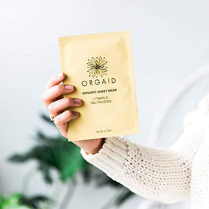 ORGAID Organic Sheet Mask | Made in USA (Vitamin C & Revitalizing, pack of 4)