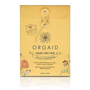 ORGAID Organic Sheet Mask | Made in USA (Vitamin C & Revitalizing, pack of 4)