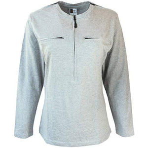 Easy Port Access Chemo Shirt - Best Gift for Cancer Patients (Large, Grey)