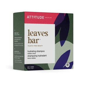 ATTITUDE Hair Shampoo Bar, EWG Verified and Plastic-free Beauty Care, Vegan and Cruelty-free, Hydrating, Herbal Musk, 4 Oz