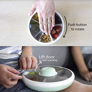 GoBe Kids Snack Spinner - Reusable Snack Container with 5 Compartment Dispenser and Lid | BPA and PVC Free | Dishwasher Safe | No Spill, Leakproof | for Toddlers, Babies, Home, Travel