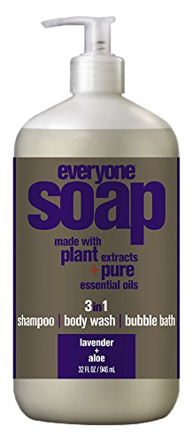 Everyone 3-in-1 Soap: Shampoo, Body Wash, and Bubble Bath, Lavender and Aloe, 32 Ounce