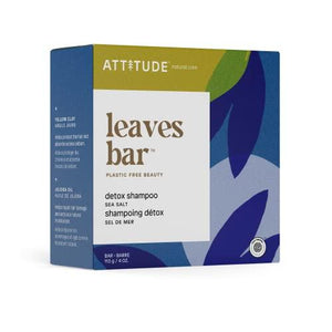 ATTITUDE Hair Shampoo Bar, EWG Verified, Plant and Mineral-Based Ingredients, Plastic-free Vegan and Cruelty-free Beauty Products, Detox, Sea Salt, 4 Oz (17133)