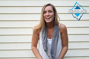 Nano-Ice Cooling Necklace + Scarf - Grey | Beat The Heat in Style! | Take Out of Freezer for Hours of Cooling Relief!