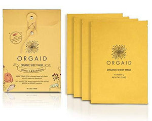 ORGAID Organic Sheet Mask | Made in USA (Vitamin C & Revitalizing, pack of 4)