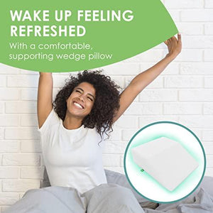 Cushy Form Wedge Pillows - 8 Inch Leg Pillows for Sleeping, Post-Surgery, Back, Hip and Knee Discomfort w/ Washable Cover - White