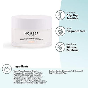 Honest Beauty Hydrogel Cream with Two Types of Hyaluronic Acid & Squalane Oil, 1.7 Fl Oz