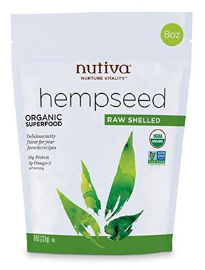 Nutiva Organic Raw Shelled Hemp Seed, 8 Oz 10g Protein and 12g Omegas per Serving