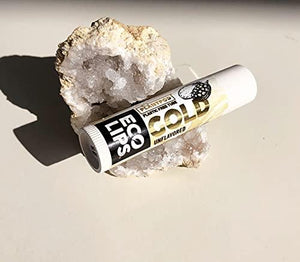 Eco Lips GOLD 100% Organic Lip Balm with Baobab - Soothe and Moisturize Dry, Cracked and Chapped Lips - 100% Plastic-Free Plant Pod Packaging (6 Tubes)