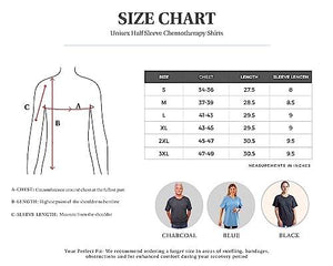 Inspired Comforts Mens/Uni-Sex Chemo Port Access Shirt with Dual Chest Zips | 100% Cotton | Half Sleeve | XL, Charcoal