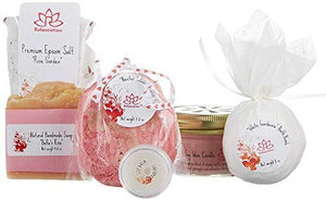 Handcrafted Bath Luxury Spa Gift Set - Natural Oils and Epsom Salt Bath Bombs, Organic Shea Butter Soap
