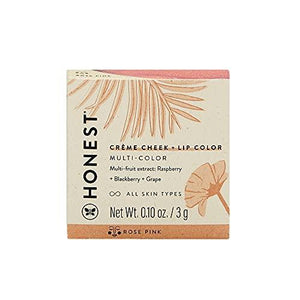 Honest Creme Cheek Blush Plus Lip Color - Rose Pink Women Blush 0.1 oz