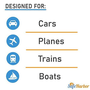 SafeHarbor Motion Sickness Relief and Anti Nausea Kit for Your Cruise Essentials | 2 Motion Sickness Bands 10 Natural + Herbal Relief Patches| Works for Children and Adults | Helpful E-Book Included