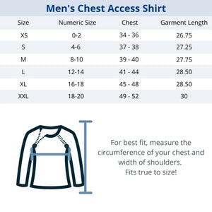 Care+Wear Men’s Dual Port Access Shirts, Long Sleeve Chemo Shirt for Men Black