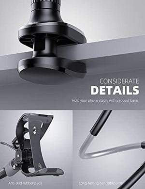 Phone Holder Bed Gooseneck Mount - Lamicall Cell Phone Clamp Clip for Desk, Flexible Lazy Long Arm Headboard Bedside, Overhead Mount Stand, Compatible with Phone 12 Mini 11 Pro Xs Max XR X 8 7 6 Plus