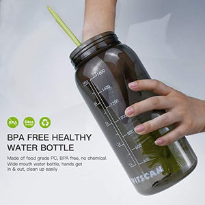 64 OZ Water Bottle with Straw, Motivational Water Bottle with Time Marker