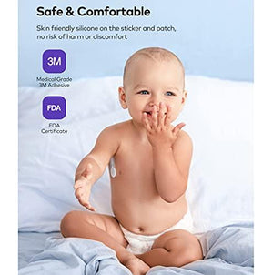 VAVA Smart Baby Thermometer for Kids & Adults, Real-Time Continuous Monitoring Thermometer with Fever Alarm, 24H Battery Life, Wearable Armpit Fever Monitor