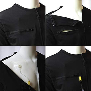 Easy Port Access Chemo Shirt - Best Gift for Cancer Patients (Large, Black)