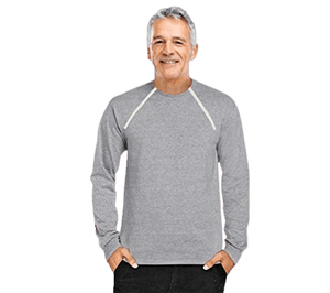 Comfy Men's Long Sleeve Zipper Chemo Port Access Shirts