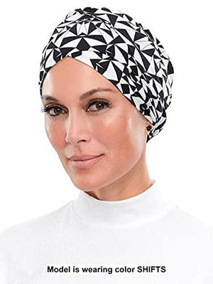 Bundle - 2 Items: The Softie Wrap Print by Jon Renau Headcovers (Item #1), Christy's Wigs Q & A Booklet (item #2) - Color: Dark Sky